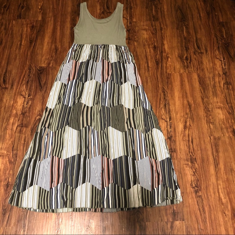 Green Tank Boho Maxi Dress